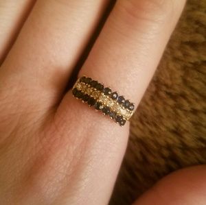 Real 14kt Blue Sapphire & Diamond Ring